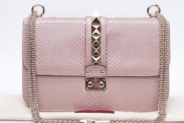 VALENTINO Pink Python Glam Lock Bag