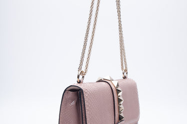 VALENTINO Pink Python Glam Lock Bag