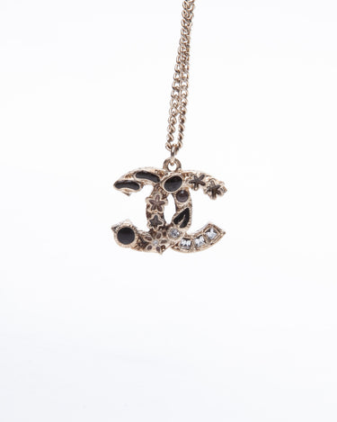 Chanel CC Logo Pearl Crystal and Resin Necklace