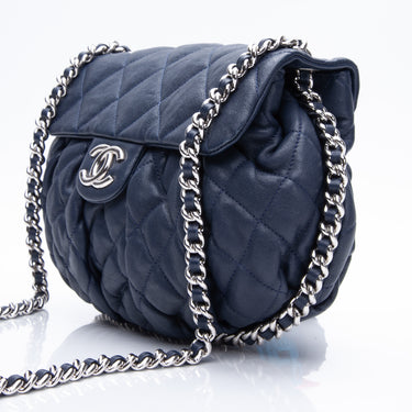 CHANEL Medium Dark Navy Chain Around Crossbody Bag