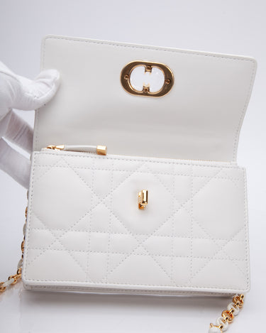 Dior - Miss Caro Mini Bag Latte Macrocannage Lambskin - Women