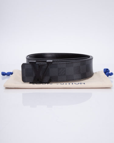 Louis Vuitton Damier Graphite Initials Men's Belt M9808, 42 in
