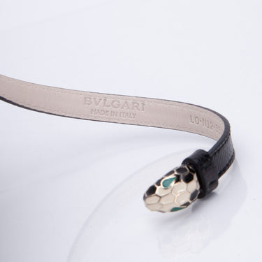 BVLGARI Serpenti Forever Black Leather Bracelet
