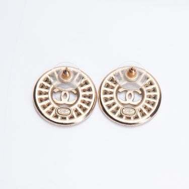 CHANEL CC Round Crystal Earrings