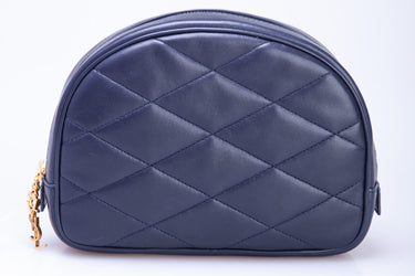SAINT LAURENT Blue Lolita Leather Cosmetics Pouch