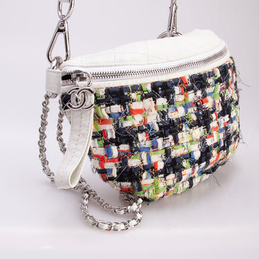 Chanel Bum Bag Multicolor Tweed with Quilted Leather