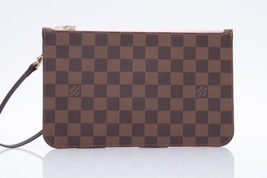 LOUIS VUITTON Damier Ebene Rose Ballerine Wristlet (New)