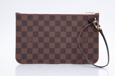 LOUIS VUITTON Damier Ebene Rose Ballerine Wristlet (New)