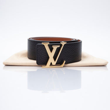 Louis Vuitton LV Circle 40mm Reversible Belt Black Grey Monogram Eclipse. Size 85 cm