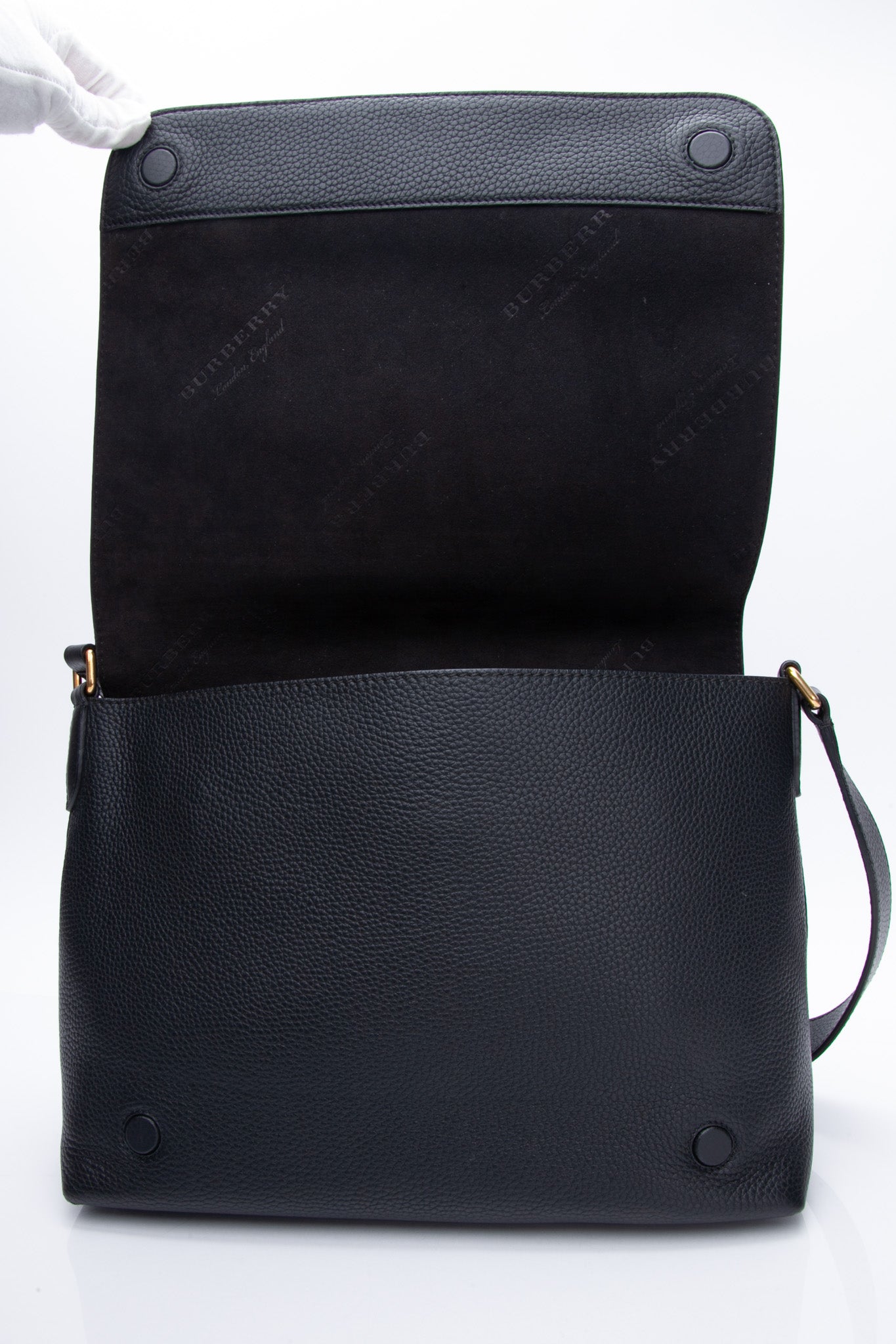 Burberry Crossbody Small Burleigh Black Leather Messenger Bag - MyDesignerly