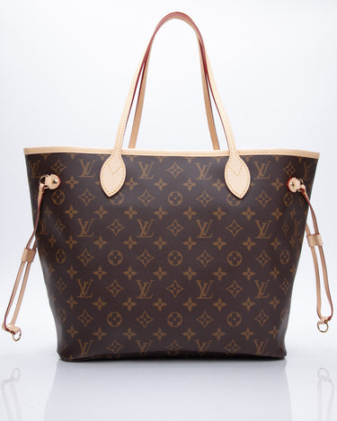 Authentic $2030 Louis Vuitton Neverfull MM Tote Bag Beige