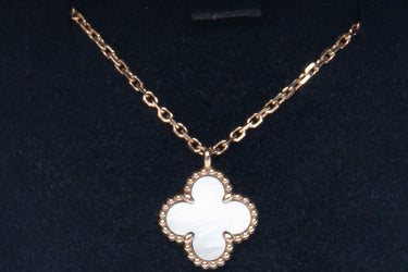 Van Cleef & Arpels Sweet Mini Alhambra 18K Yellow Gold Necklace Mother of Pearl