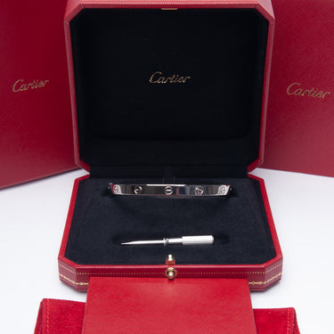 CARTIER White Gold Love Bracelet Sz 20