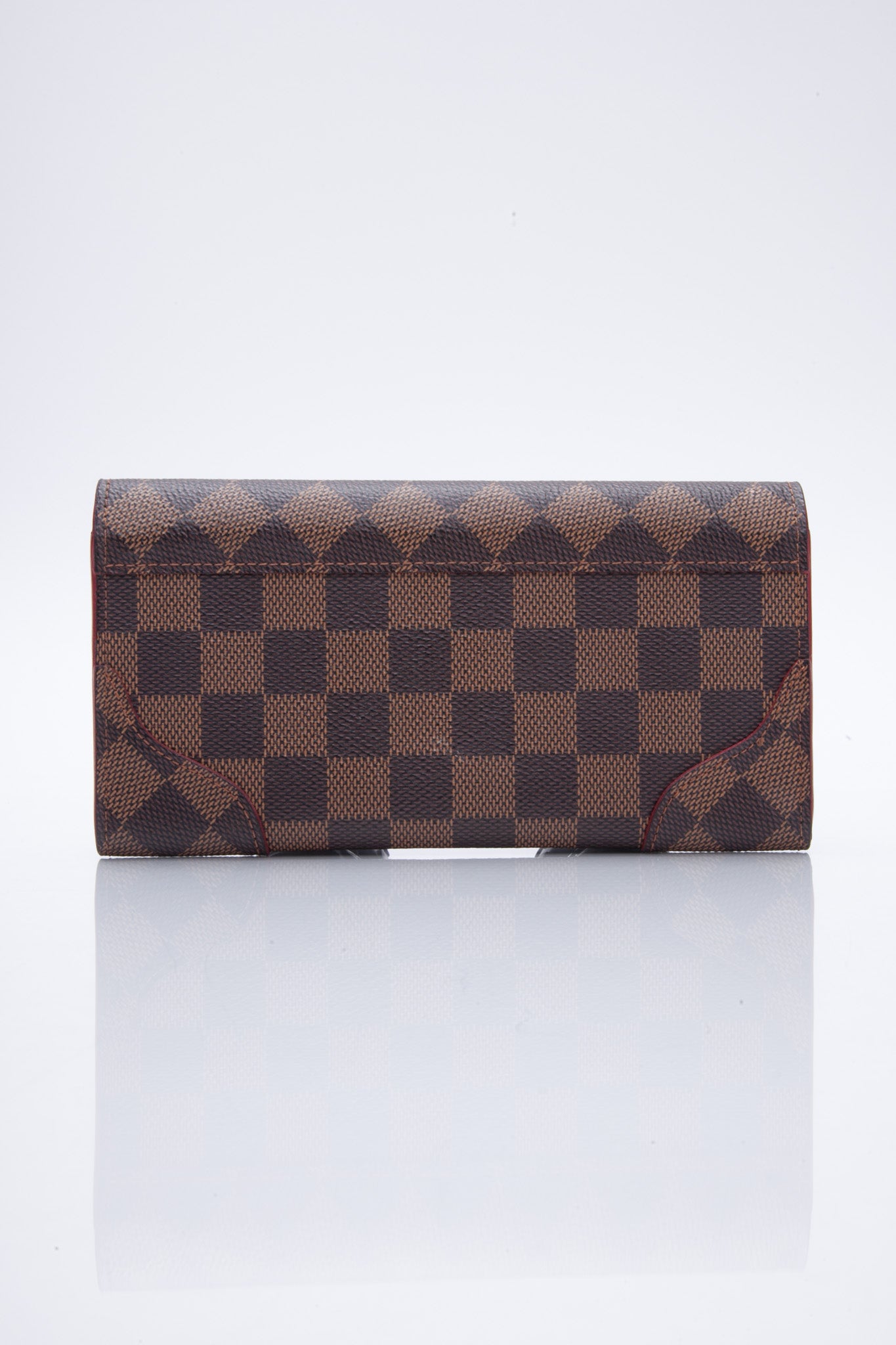 Authentic Louis Vuitton Damier Ebene Red Caissa Wallet