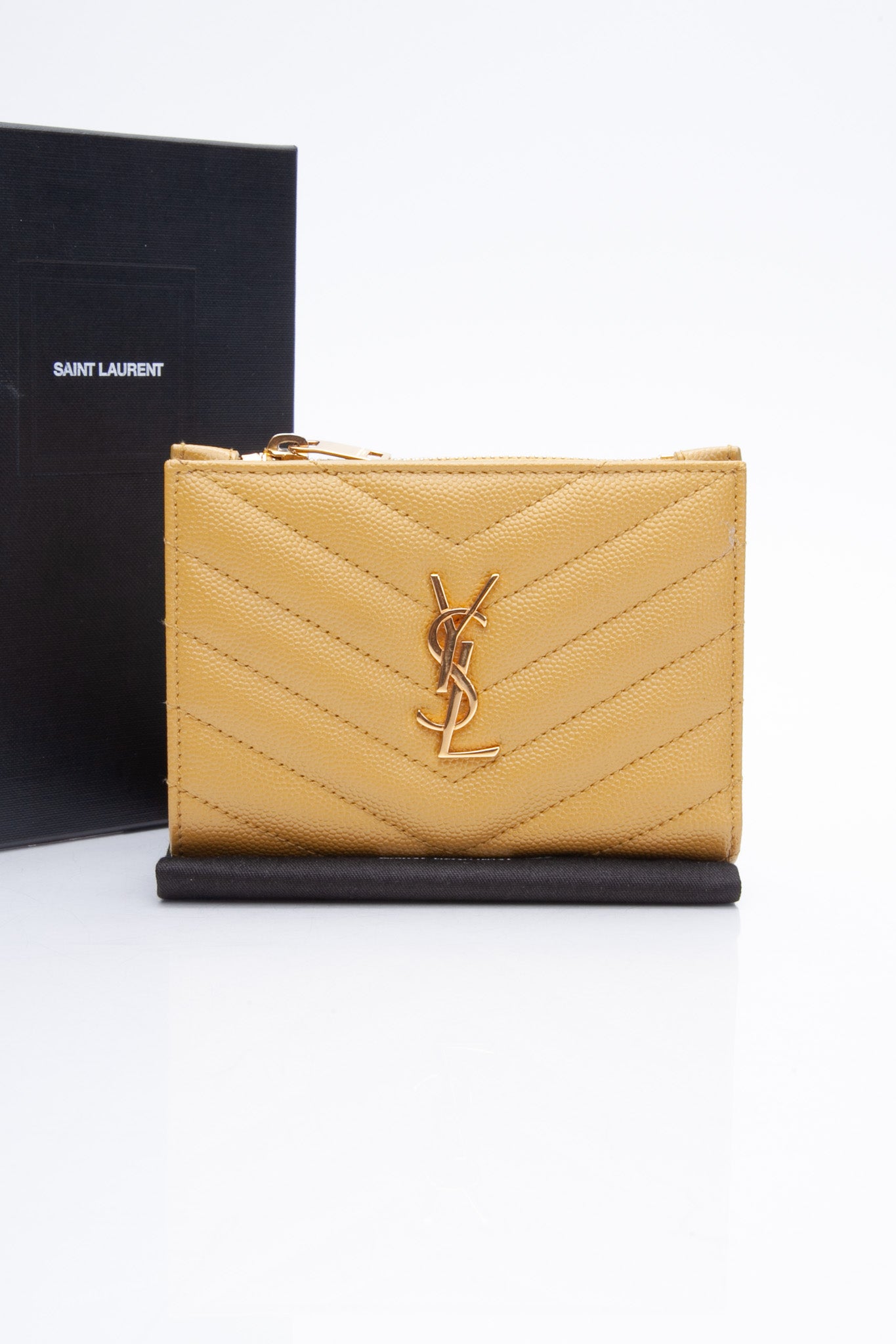 Saint Laurent Monogram Slim Leather Wallet