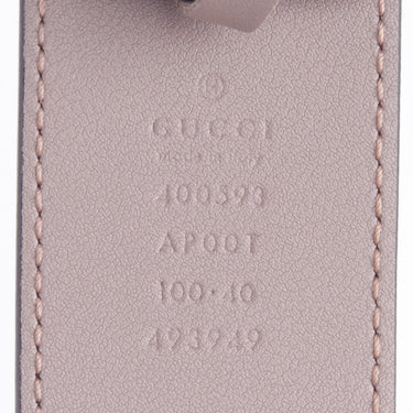 GUCCI Porcelain Rose Leather Belt With Double G Aged Buckle 100 40 (New)