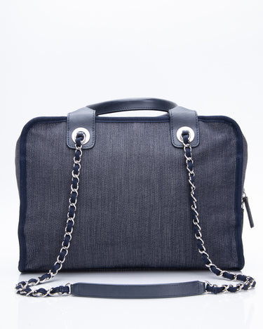 Lot - New Blue Denim CHANEL 'Deauville' Bowler Bag