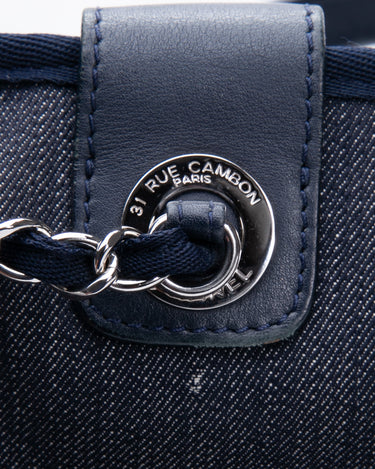 Lot - Blue Denim 'Deauville' CHANEL Bowler Bag