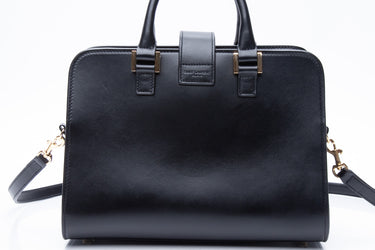 SAINT LAURENT Black Calfskin Leather Baby Cabas Shoulder Bag