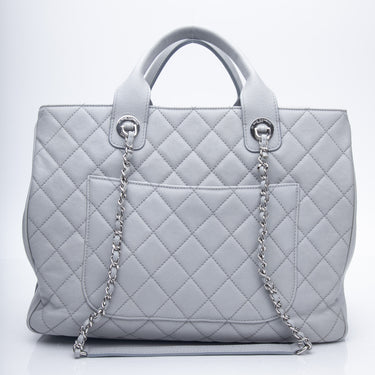 CHANEL Grey Caviar Quilted Large Urban Companion Top Handle Shopping Tote Bag
