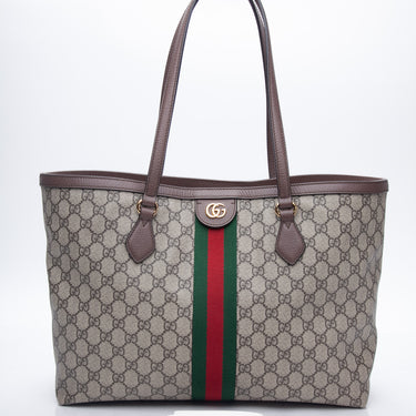 GUCCI Ophidia Web-Stripe GG Supreme Canvas Tote Bag