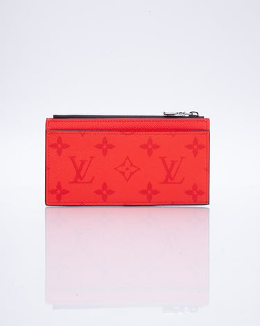 LOUIS VUITTON Taigarama Coin Card Holder Fire Red 1239944