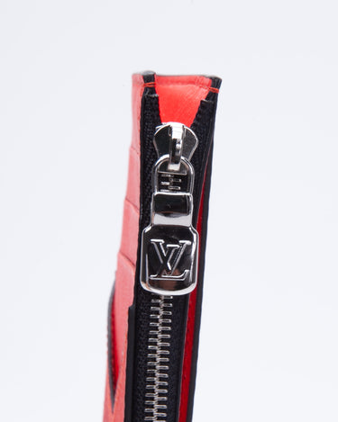 Louis Vuitton Taiga Taigarama Fiery Red Monogram Logo Pocket Organizer  Wallet