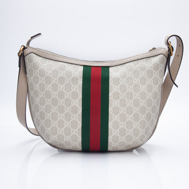 GUCCI Ophidia Beige and White GG Supreme Small Shoulder Crossbody Bag