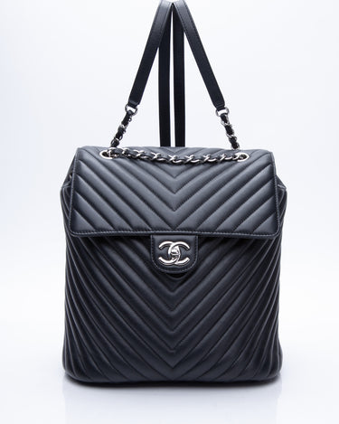 Chanel, Chevron Urban Spirit Backpack with Silver Hardware