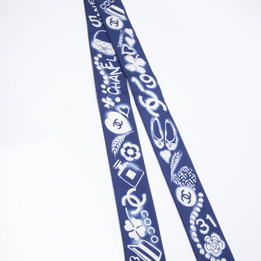 CHANEL Navy Silk Twilly