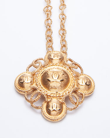 Chanel Metal CC Necklace Gold