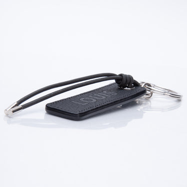 LOUIS VUITTON Black/Grey Pebbled Leather Capital LV Key Holder