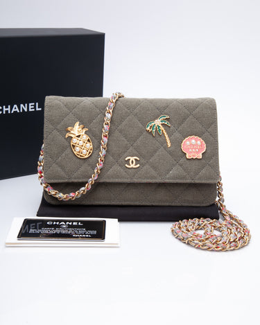 Chanel Black Chevron Leather Timeless Zip Around Wallet Chanel