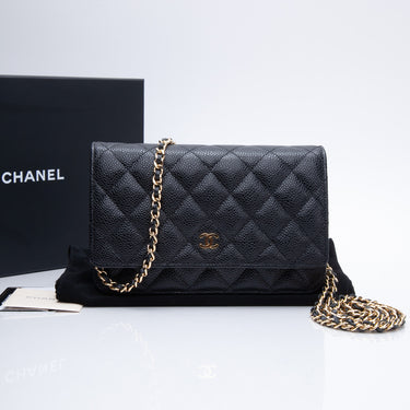 CHANEL Caviar Quilted Wallet On Chain WOC Black