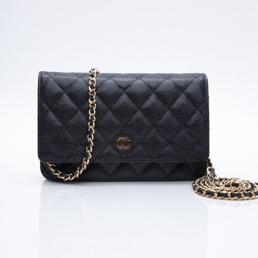 CHANEL Caviar Quilted Wallet On Chain WOC Black