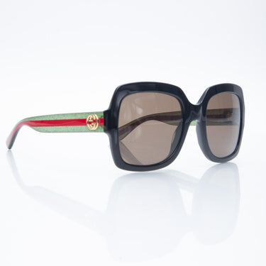 GUCCI GG Web Acetate Black and Green Sunglasses (New)