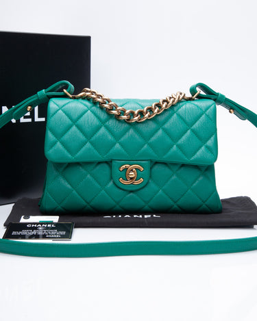 Chanel Trapezio Flap Bag Quilted Sheepskin Mini Neutral 621621