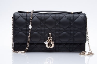 DIOR Black Cannage Lambskin Miss Dior Mini Bag (New)