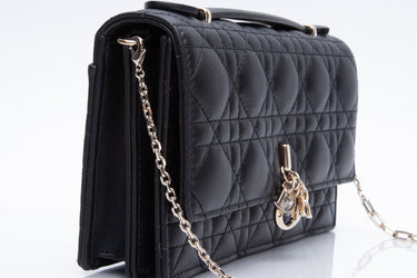 DIOR Black Cannage Lambskin Miss Dior Mini Bag (New)