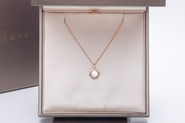 BVLGARI 18K Rose Gold Mother of Pearl Pendant Necklace