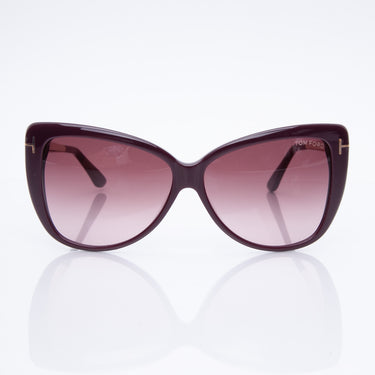 Tom Ford Reveka Violet Burgundy Gold Cat Eye Sunglasses