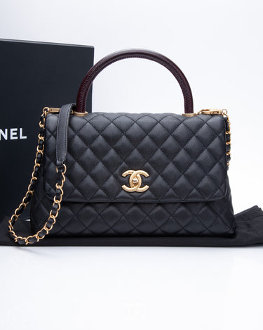 Chanel Black Caviar Studded Leather Large Deauville Shopping Tote Chanel