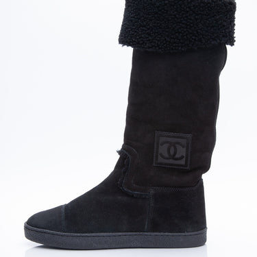 CHANEL Boots 38.5 Black