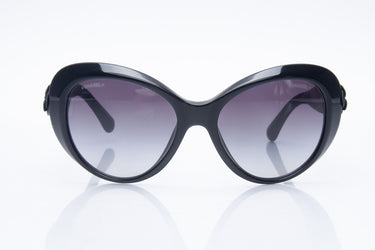 CHANEL Black Camellia CC Sunglasses