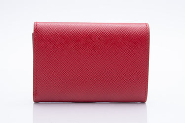 PRADA Compact Wallet Tri-fold Leather Red