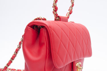CHANEL Medium in The Loop Red Quilted Lambskin Leather Flap Bag