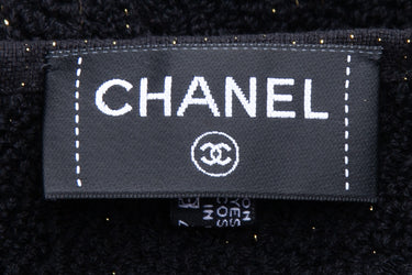 CHANEL CC Logo Black Beach Towel