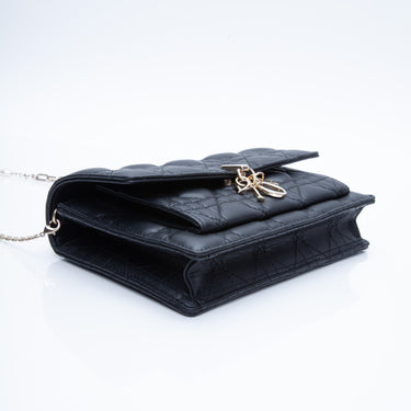 DIOR LADY DIOR CHAIN POUCH Black Cannage Lambskin crossbody