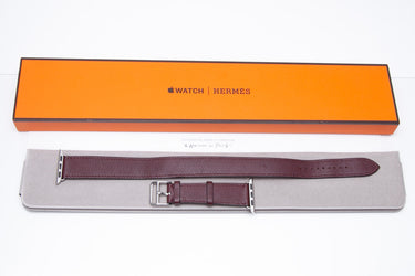 HERMES Purple Leather Apple Watch Band 38MM