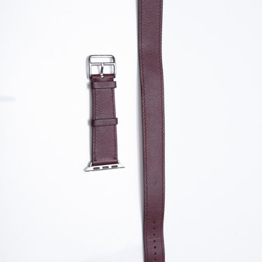 HERMES Purple Leather Apple Watch Band 38MM